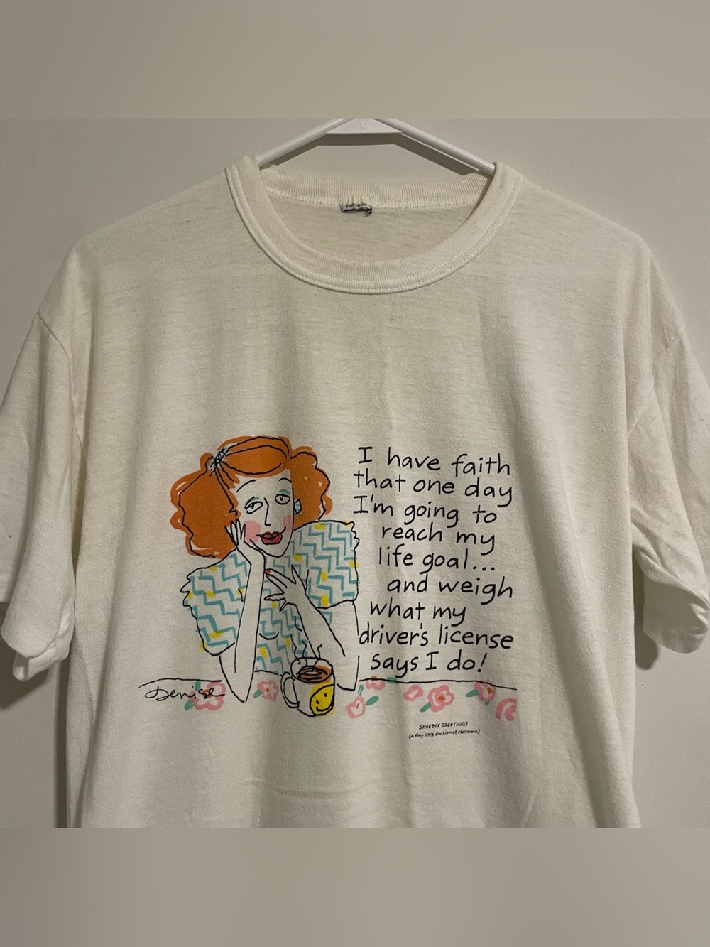 Vintage Shoebox Greetings 1980s Women’s Funny Graphic Tee Hallmark Size M